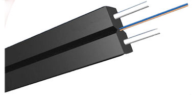 Kalite  Black LSZH Sheath FTTH Optical Fibre In Computer Network With 2*0.45mm Steel Wire Strength Member fabrika