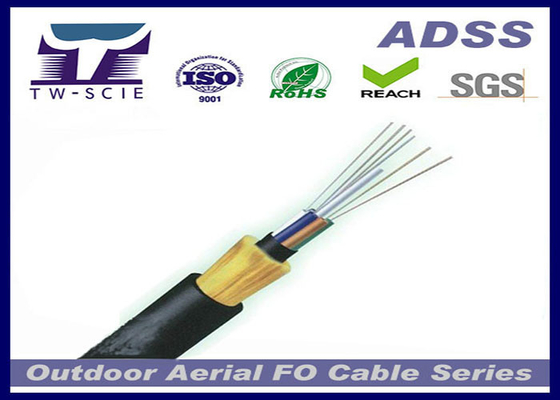 Çin Uzun Açıklıklı Aramid İplik Mukavemetli Zırhlı Fiber Optik Kablo Kendinden Destekli Anten ADSS