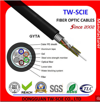 1-144 Çekirdek GYTA G652D Korumalı Gevşek Tüp Örgülü Fiber Optik Kablo Daha Uzun Ömürlü
