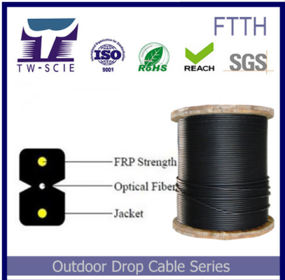 FTTH 2 Çekirdekli Kapalı Korumalı Fiber Optik Kablo, Fiber Bırakma Kablosu Kolay Döşenir