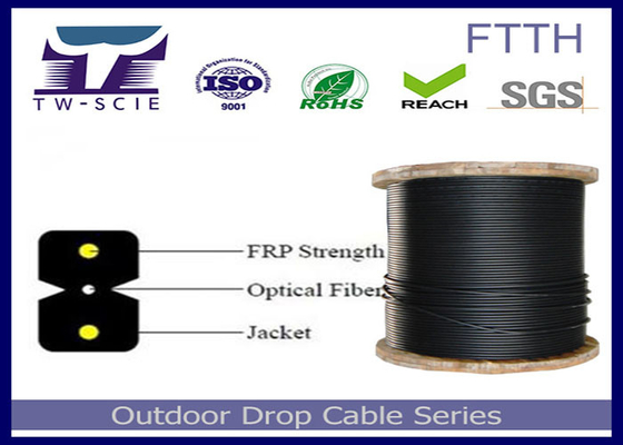 LSZH Kılıf Dahili Fiber Optik Kablo Kevlar İplik Malzeme Mukavemet Üye-FTTH Kablo