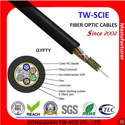 Zırhsız Dielektrik Çok Telli Tek Modlu Fiber Optik Kablo 2 - 288 Çekirdek GYFTY