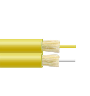 Yüksek yoğunluklu Zip-Cord Duplex Fiber Optic Patch Kablosu, esnek iç / dış mekan uygulamaları için zipli çiftli liflerle