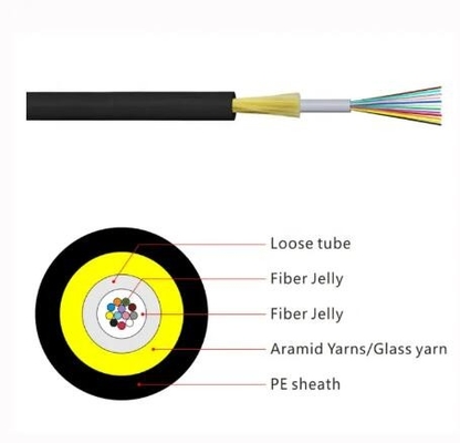 PE/AT Ceketli ADSS Kablosu 24 48 96 144 Dışarıda Tek Kapalı Optik Fiber Kablosu ADSS
