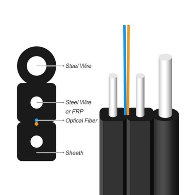 GJYXFCH Dış 2 çekirdekli FRP Fiber Optic Kablo FTTH Fiber Kablo