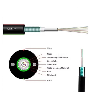 Tek moda promosyon için dalgalanmış çelik bant zırhı gevşek tüp fiber optik kablo
