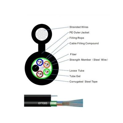 Dış Şekil 8 Kendiliğinden Desteklenen Havadan Gyftc8s Gyxtc8y Fiber Optic Drop Kablosu
