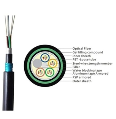 Doğrudan gömme 24 çekirdekli fiber optik kablo 1km fiyat direkt gömme fiber optik kablo