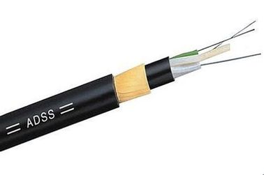 12 çekirdekli ADSS fiber optik Kablo metal olmayan Siyah Dış Kılıf Güç telekomünikasyonu için Kolay Kurulum