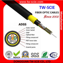 PE Ceket 2-144 Çekirdek Esnek Zırhlı Kablo ADSS Gevşek Tüp Fiber Optik Kablo, Dış Mekan Fiber Optik Kablo