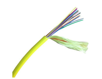 Sarı Renkli Kapalı LSZH Veya PE Dış Kılıf Alev Geciktirici Dağıtım Fiber Optik Kablo
