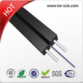 Fiber optik iç kablo Black Jacket FTTH saplama kablosu, iç mekan için G657A1 fiber ile