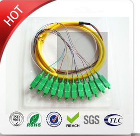 LC/PC Çok Modlu Om3 12 çekirdekli Mini Koparma Kablosu 3m Pigtail-G sarı PVC malzeme çapı 2.0mm