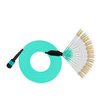 1 Adet MPO-LC 24 Çekirdek MPO OM3 Fiber Optik Patch Cord Kabloları 3M Çok Modlu Konnektör