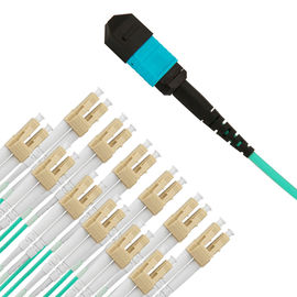 1 Adet MPO-LC 24 Çekirdek MPO OM3 Fiber Optik Patch Cord Kabloları 3M Çok Modlu Konnektör