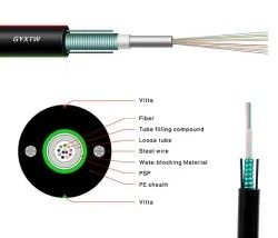 2-24 Çekirdek G652D GYXTW Un I-Tüp Zırhlı Açık Fiber Optik Kablo / İletişim SM Optik Fiber