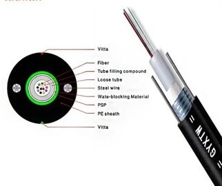 2-24 Çekirdek G652D GYXTW Un I-Tüp Zırhlı Açık Fiber Optik Kablo / İletişim SM Optik Fiber