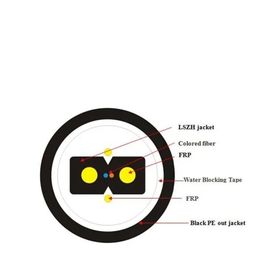 FTTH GJYXFH kelebek şeklindeki fiber optik kablo Tek Yönlü Yay Tipi G657A1 Bırakma Tel Fiber Optik 2 Çekirdek