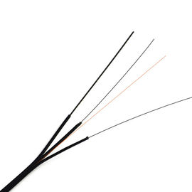 1-4 Çekirdekli FTTH Saplama Kablosu FRP / Çelik Mukavemetli Üye Kaplı Düz ​​Optik Kablo