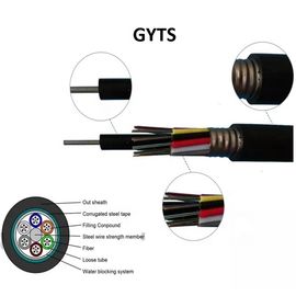 Anten ve Kanal için 96 çekirdekli GYTS PE Ceket Örgülü Dış Mekan Fiber Optik Kablo