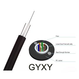 24 Çekirdek Açık G652D Tek Modlu İki Çelik Tel Gücü Üyesi Fiber Optik Kablo GYXY