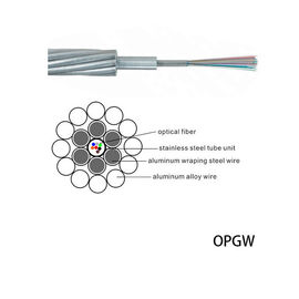 optik topraklama kablosu 2 Katmanlı Örgülü Merkezi Al Kaplı Paslanmaz Çelik Boru OPGW uzun mesafeli fiber optik kablo