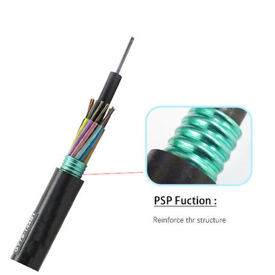 İletişim ekipmanlarını bağlamak için Su-bloke bantlı 36 72 96 Çekirdekli Zırhlı Fiber Optik Kablolu GYTS