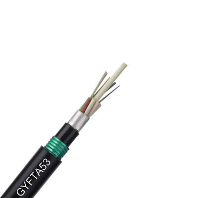 6 çekirdekli zırhlı fiber optik kablo Kanal ve arieal kablo için Tek Modlu G652D fiber paslanmaz çelik zırh