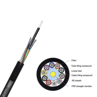 Siyah Anten Tek Modlu GYFTY 6/12/24 Çift FRP Gevşek Tüp Fiber Optik Kablo