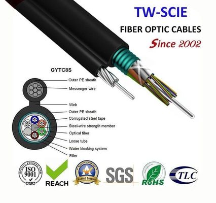 OEM 8 12 24 Çekirdekli FIG8 Kendinden Destekli Anten Şekil 8 Fiber Optik Kablo(GYTC8S)