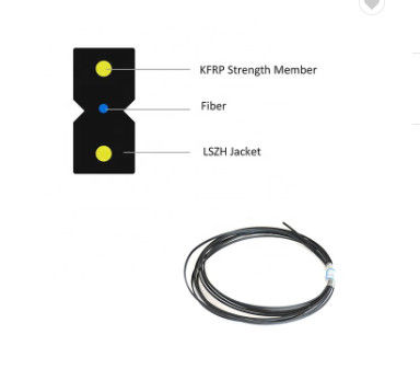 Dahili Fiber Optik Kablo 1 çekirdekli G657A1 Fiber FRP LSZH Kılıf Saplama Kablosu FTTH Saplama Kablosu