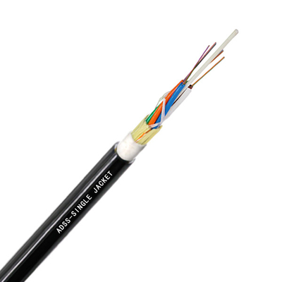 12 çekirdekli tek ceket Fabrika Fiyatı Dış Mekan Kendinden Destekli Anten Fibra Optica ADSS Açıklık 100m ADSS Fiber Optik Kablo
