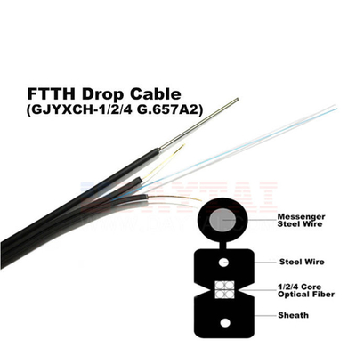 Ebocom Çelik Tel FTTH Drop Kablo Güçlü Veri İletişim için Sıcak Dip Galvanize